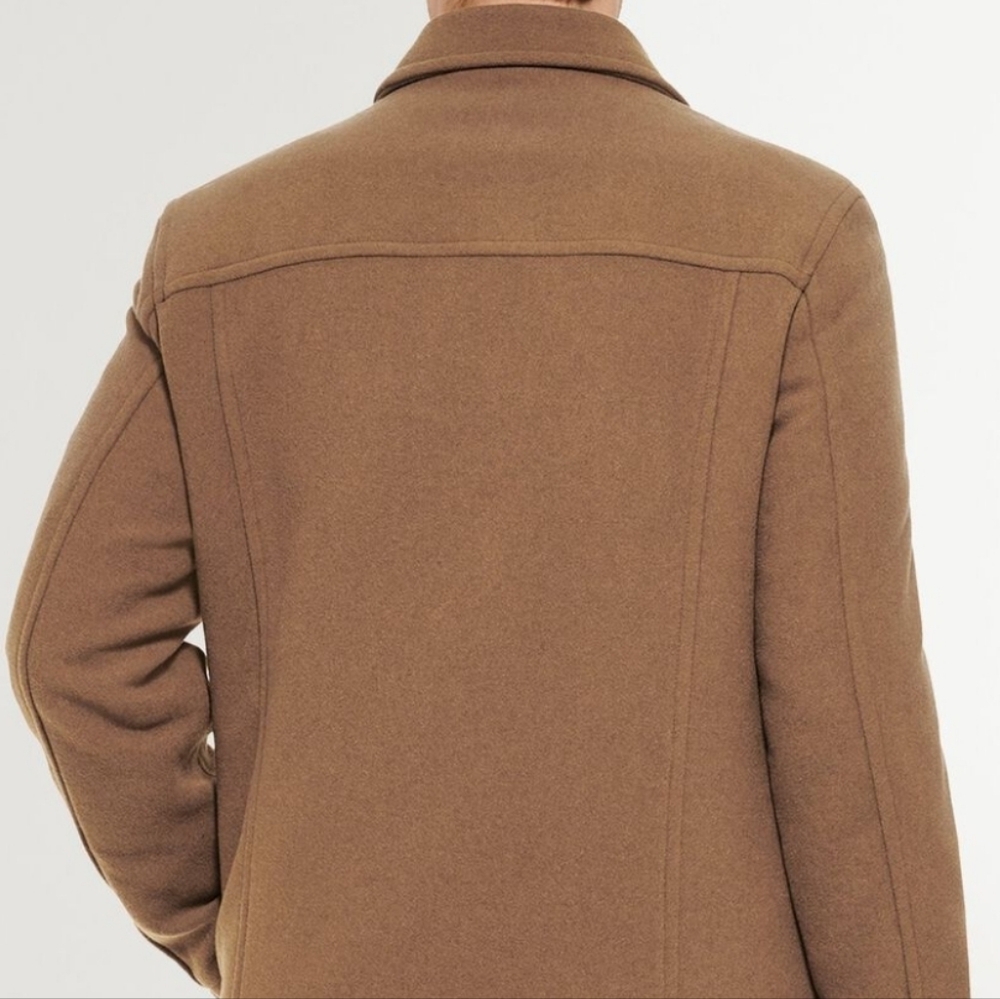 Cole Haan Men’s Wool Blend Coat Brown Button Front Classic Jacket - Picture 11 of 11